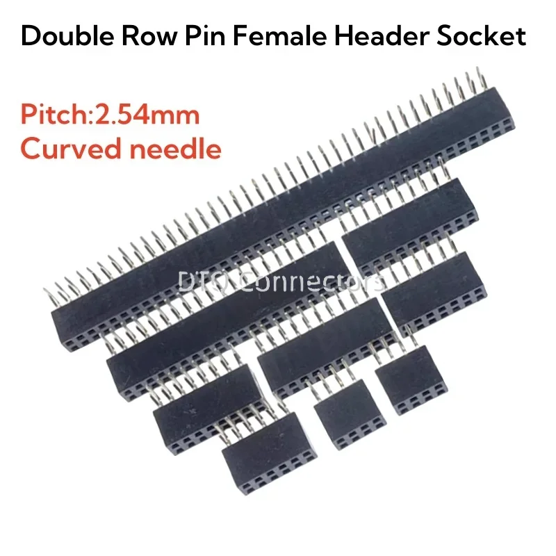 10PCS 2X3/4/5/6/7/8/10/20/40P 2*12P 16P 2*40PIN Double Row Right Angle Female Pin Header 2.54MM PITCH Strip Connector Socket
