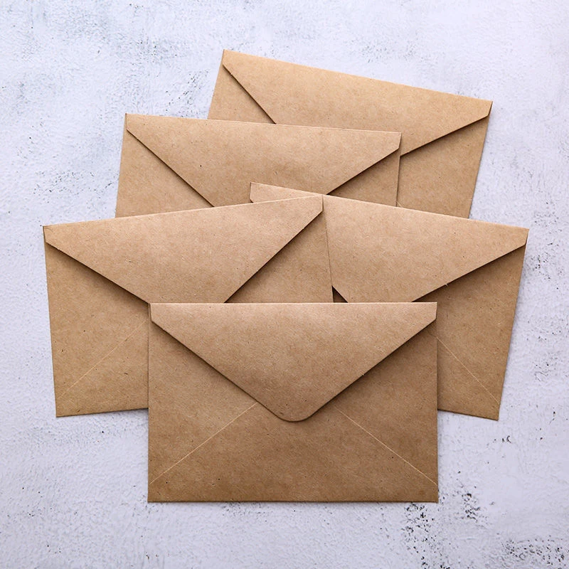 20 Stück 16×11 cm große Umschläge, klassisch, weiß, schwarz, Kraftpapier, blanko, Mini-Papierumschläge mit Fenster, Hochzeitseinladungsumschläge, Geschenkumschläge – Detail 9