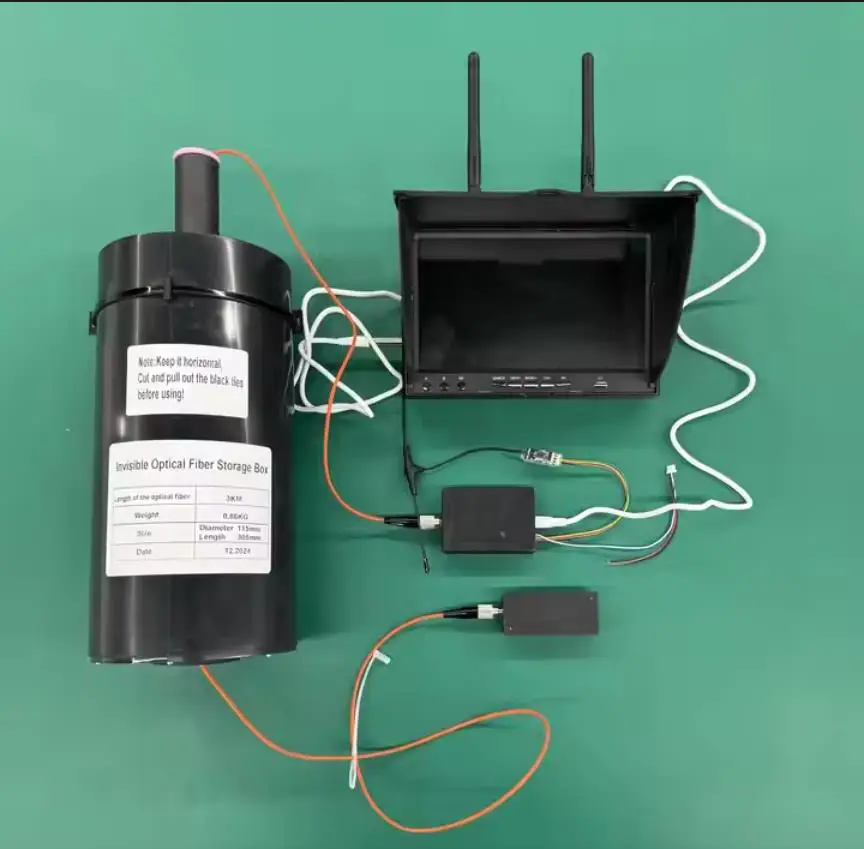 modulo fibra optica drone Módulo de transmisión de datos de vídeo de fibra óptica Digital de 20KM interfaz FC de fibra monomodo de baja latencia de 0,3mm para coches RC con Dron FPV