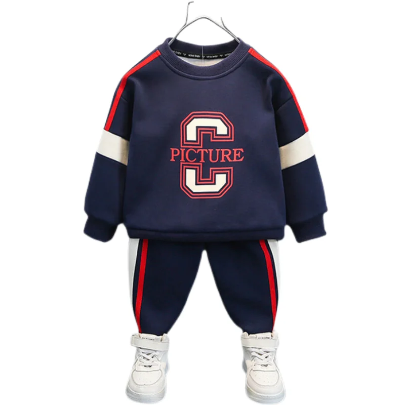Boys Sweatshirts +Pants Cotton 2PCS/Set Kids Sport Suits 2023 Letters Spring Autumn Uniforms Custom Children Sets