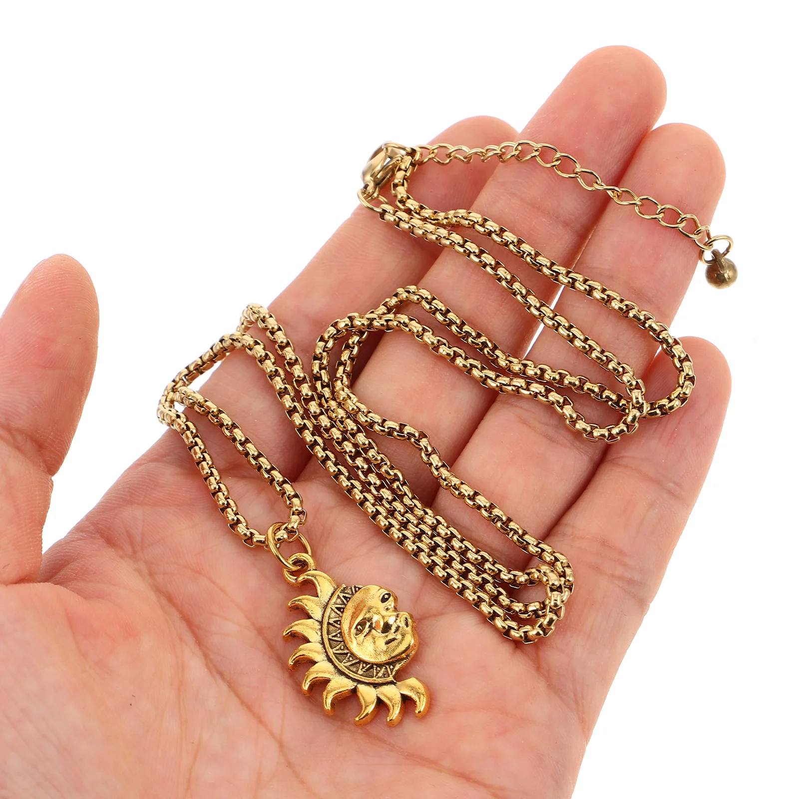 

1Set Unique Asymmetric Sun Moon Jewelry Set Couples Necklace and Earrings Celestial Charm Romantic Matching Accessories