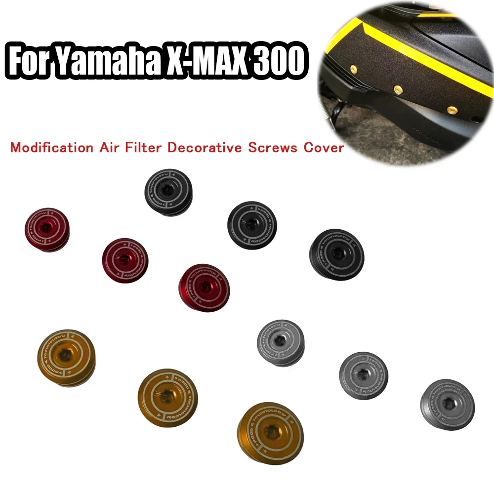 

For Yamaha X-MAX 300 250 XMAX300 Modification Air Filter Decorative Screws Cover Motorcycle Aluminum Alloy Accessories