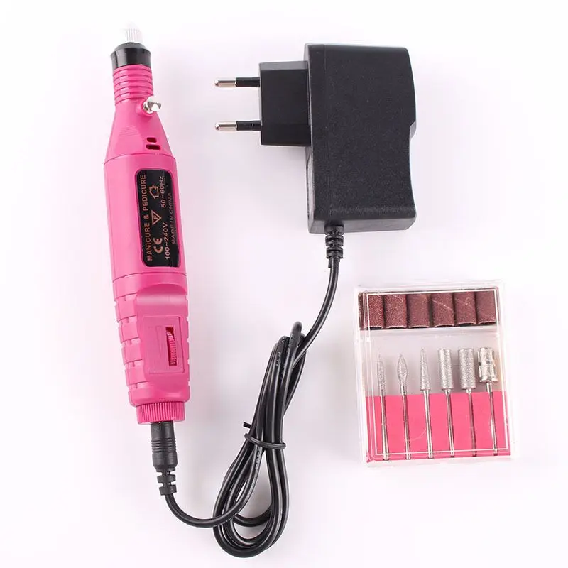 Portable Manicure Milling Cutter Set Nail Sharpener Mini Nail Drill Machine Mini Electric Nail Sander Pen Gel Polish Remover