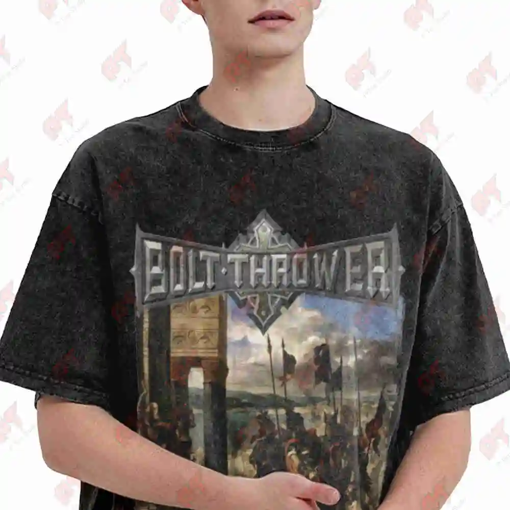 Bolt Thrower Crusade Medieval Warfare Heavy Metal Vintage Washed Tee Pure Cotton T-Shirt