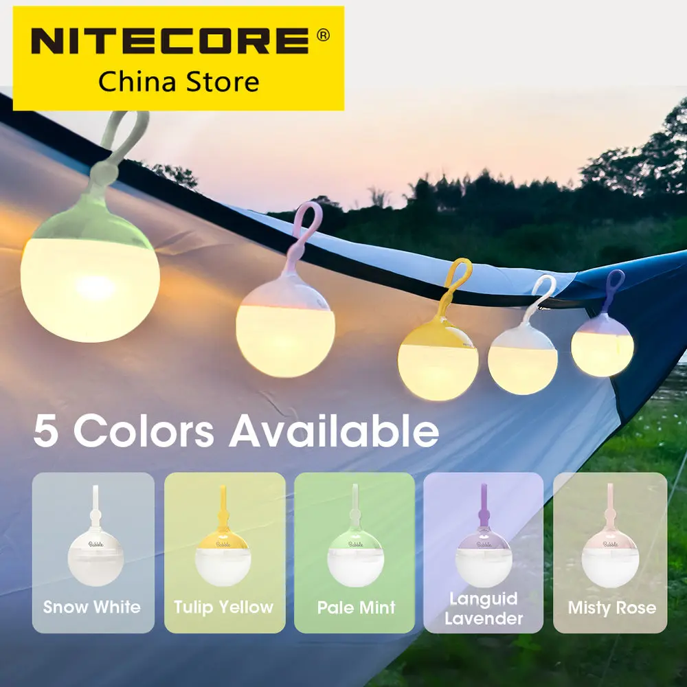 

Портативный туристический фонарь NITECORE Bubble, максимальная яркость 100 люмен, наружные фонари со встроенными батареями 3x AAA
