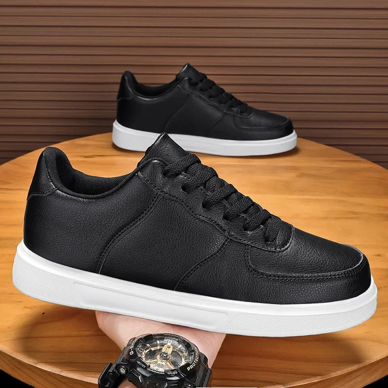 Size 50 Fashion Leather Men White Sneakers Classic Casual Shoes Outdoor Walking Shoes Couple Footwear Oversized 49 Board shoes