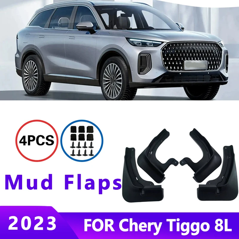

Mud Flaps Fit for Chery Tiggo 8L Fengyun T9 2023 Mudguards Tire Fenders Splash Proof Accessories Wheel Guards 4ps