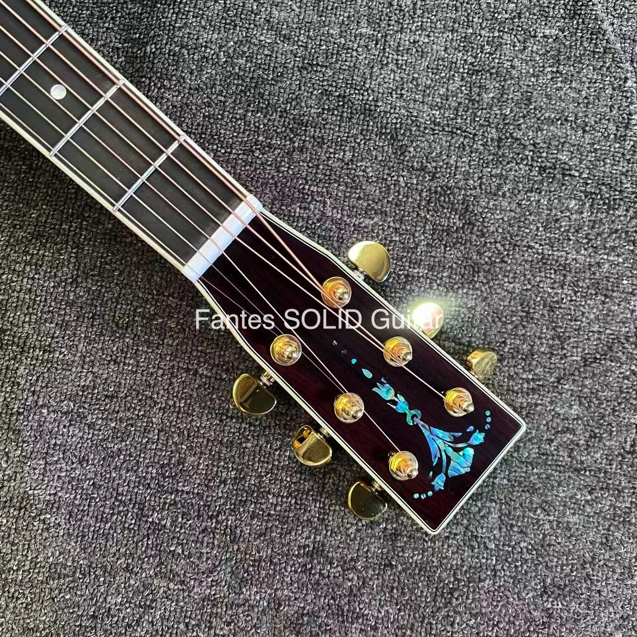 IN STOCK Guitar Ready Ship High Quality 40-Inch Acoustic Guitar All Solid Koa Wood Cutaway Style, SOLID KOA Back Side - view 3