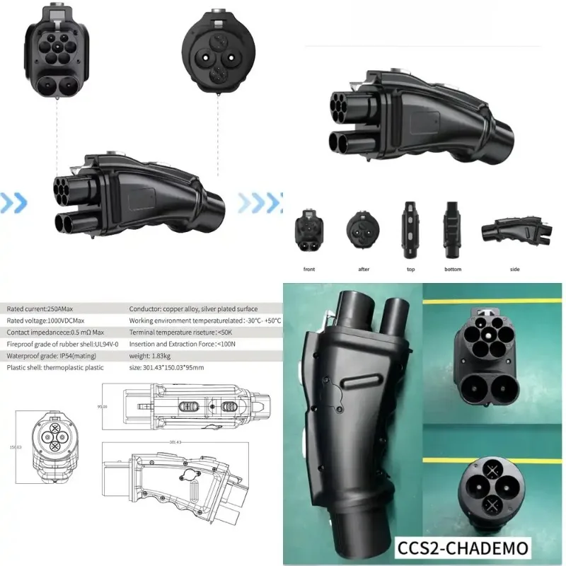 

Ked Wholesale Connector DC CCS2 to CHAdeMO Charging Converter Fast Charge Ev Charger Adapter Ev Connector