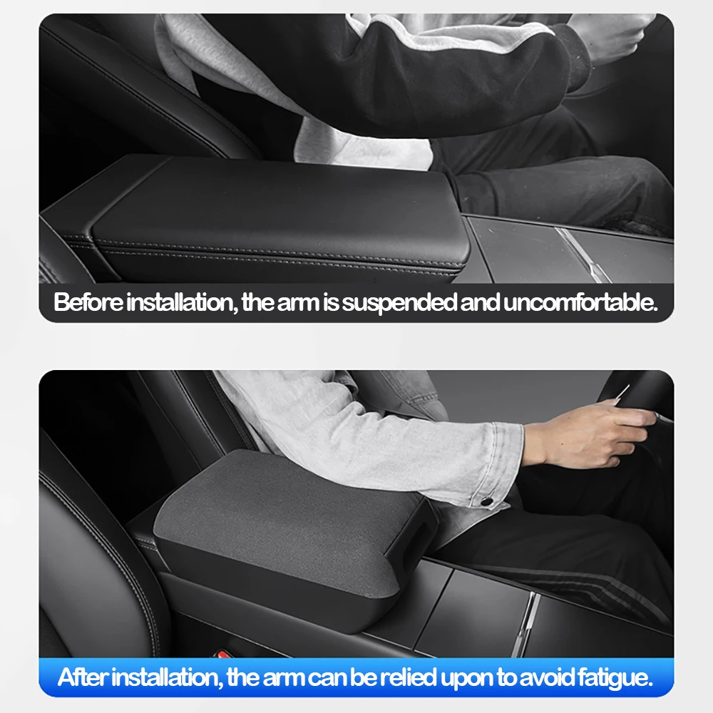 

Для Tesla Model Y Juniper 2025 2026, подлокотник, увеличивающий ящик для хранения, замшевая центральная консоль, органайзер, подушка, внутренняя модификация