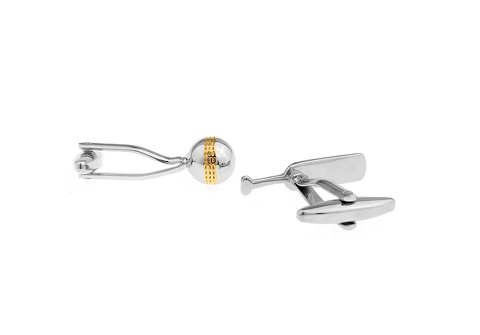 Sport Design Ice Hockey Cufflinks Non-rusting Golden Color Cuff Links Wholesale&retail Quality Brass Material