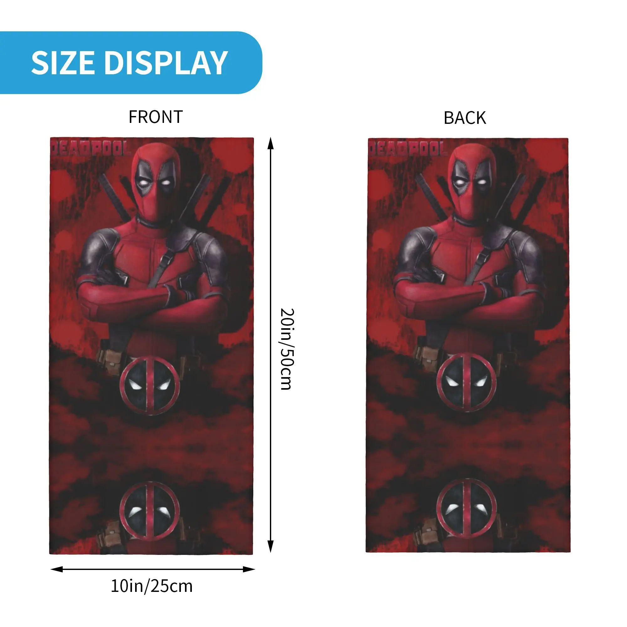 مخصص ديدبول فيلم باندانا الرقبة أدفأ الرجال النساء الشتاء التزلج وشاح أنبوبي الجراب كول كاريكاتير واقي الوجه