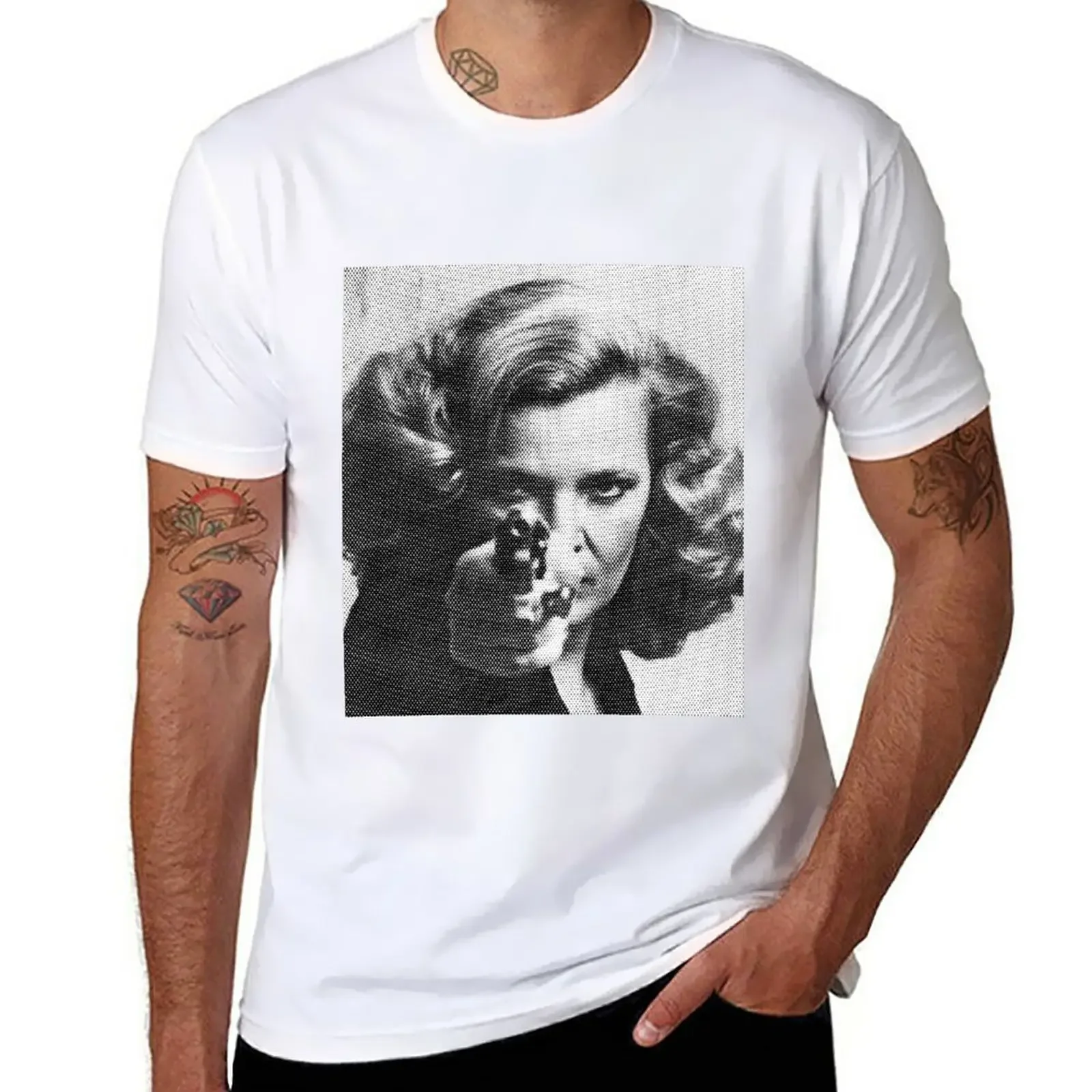 Gena Rowlands Portrait In Black & White T-Shirt summer tops Short sleeve tee men clothing