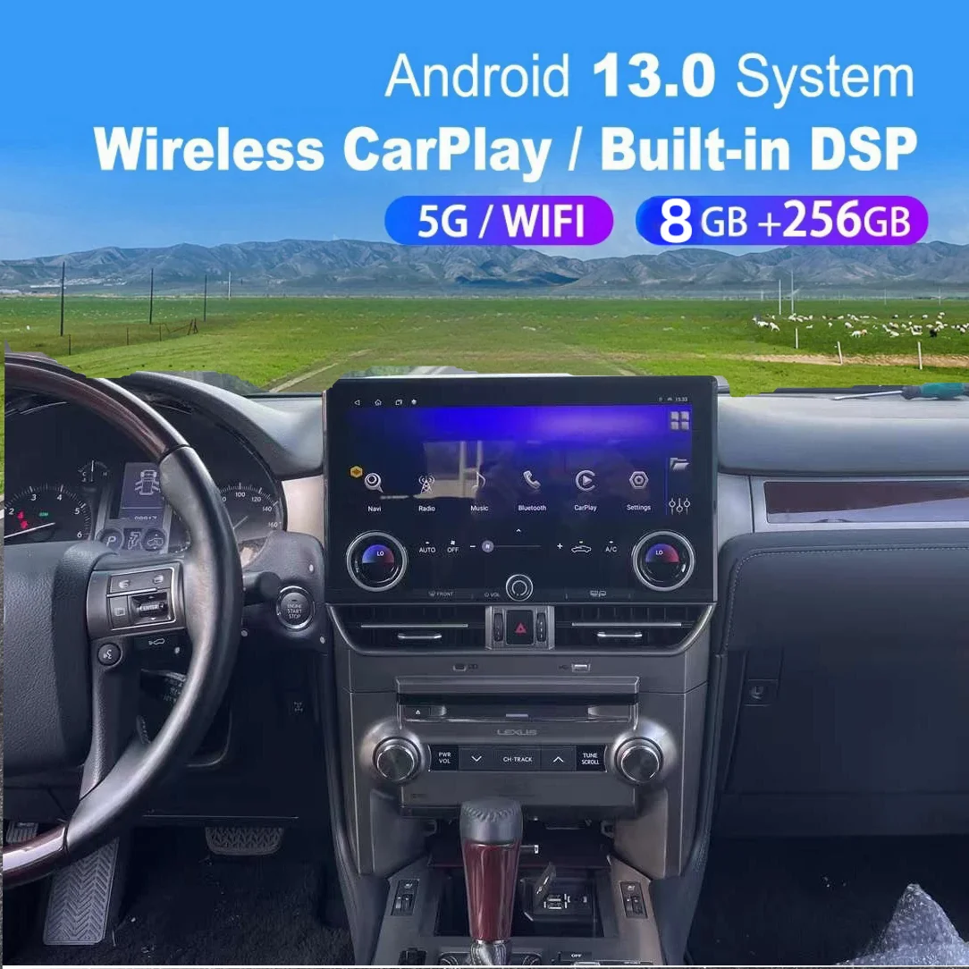 

13 Inch Carplay Radio Android 13 Car Radio For Toyota Land Cruiser Prado 150 2010 -2023 Automotive Multimedia Carplay Auto GPS