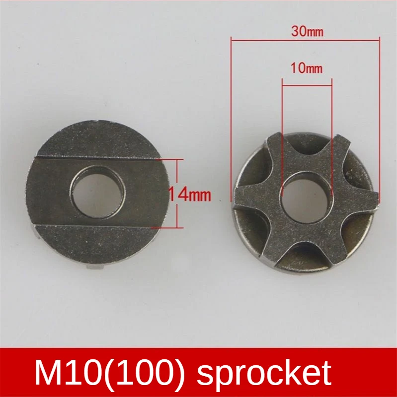 Engranaje de motosierra M10/M14/M16, recambio de amoladora angular, rueda de cadena de piñón para soporte de motosierra, 100, 115, 125, 150