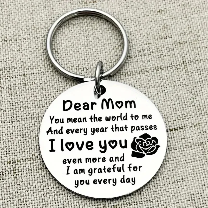 Stainless Steel 'Dear Mom I Love You' Keychain - Perfect Gift for Mother's Day, Birthday, Christmas, Thanksgiving image 4