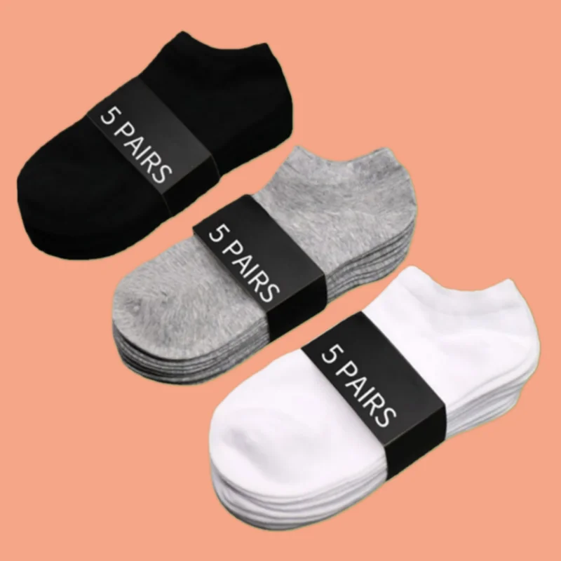 5/10/20 Pairs 2024 New Unisex Short Socks High Quality Solid Color Ankle Casual Socks Low Cut Breathable Business Boat Socks