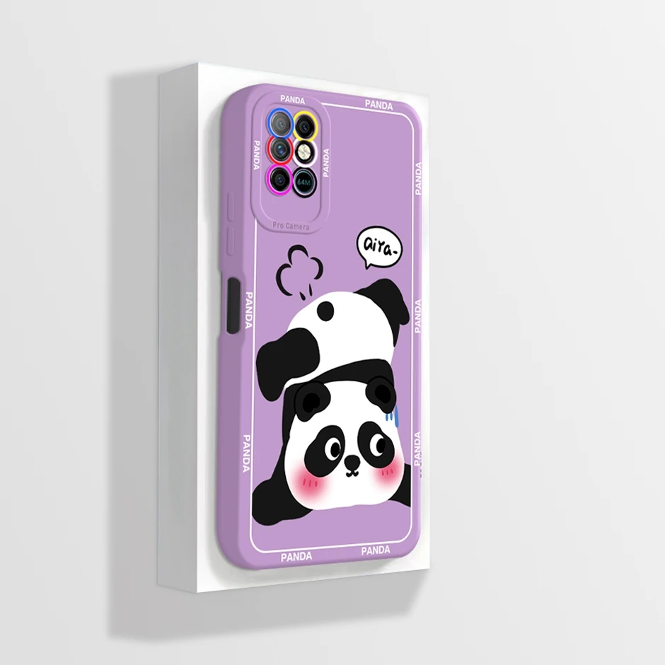 Silicone Case for Infinix Note 8, X692 Cover Lovable Cute Panda Soft Phone Shell for Infinix Note8 Cases Straight Edge Fundas