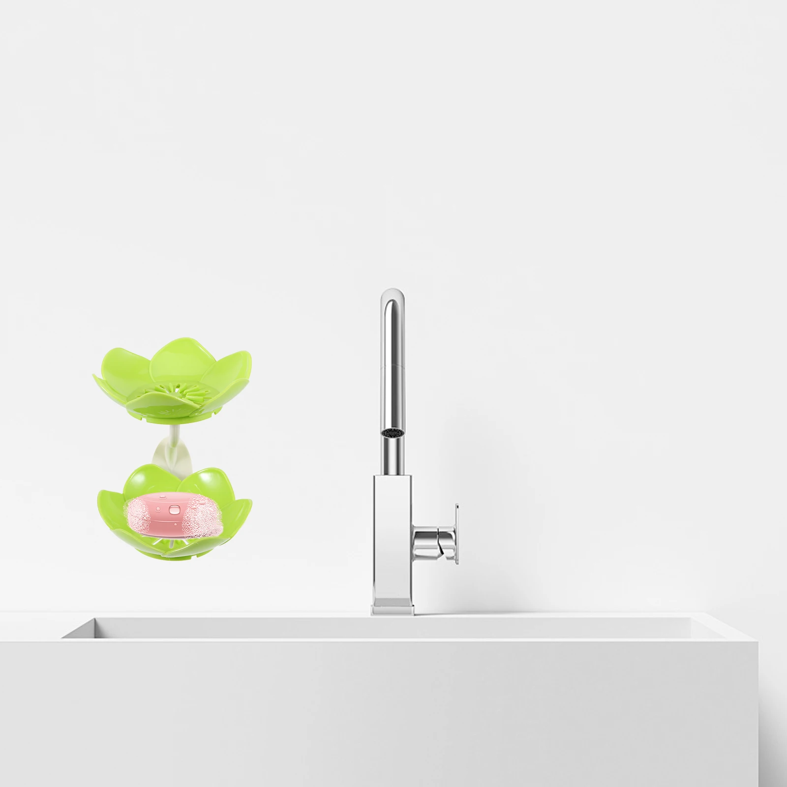 

Пластиковая мыльница в форме цветка, легко чистящаяся мыльница для ванной комнаты, кухонная столешница, держатель, ящик для хранения, полки для ванной комнаты