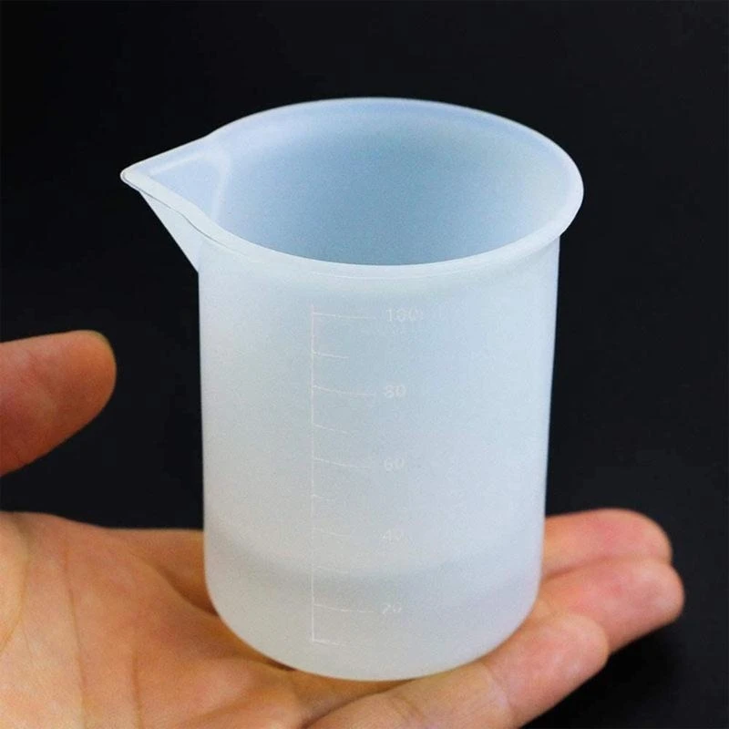 F42F 100 مل كوب راتنج مع مقياس دقيق لسيليكون مجوهرات سيليكون قياس كوب مختلط كوب غير لاصقة