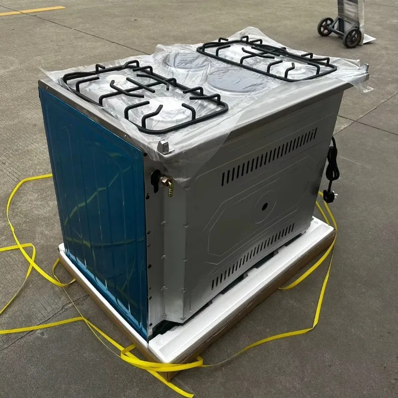 Independent 120L Dual Fuel Stainless Steel Gas Stove Oven 4 Burners 2 Electric Plate Convection Function