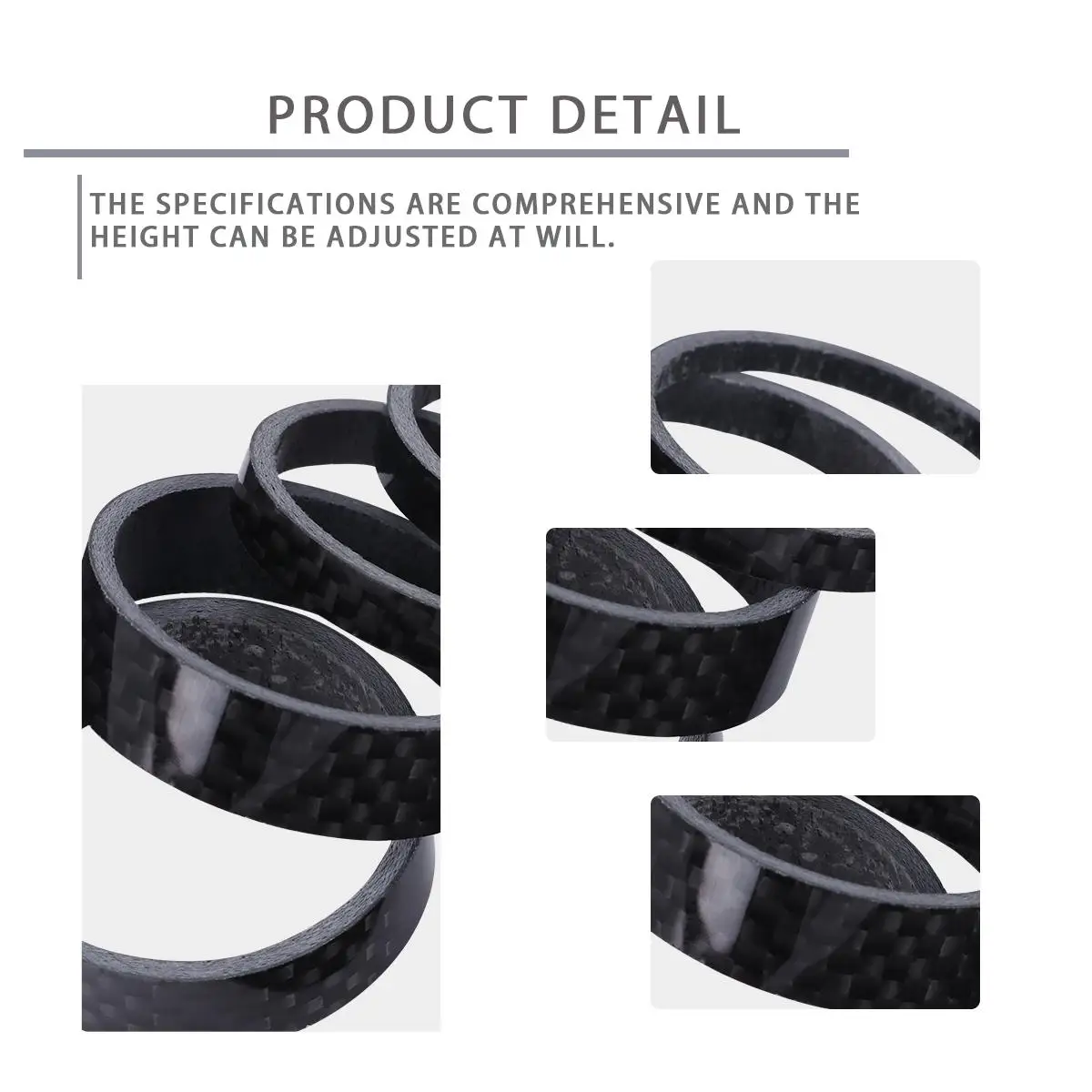 

Gasket Carbon Fiber Fork Washer Bicycle Handlebar Extender Headset Spacers Bike