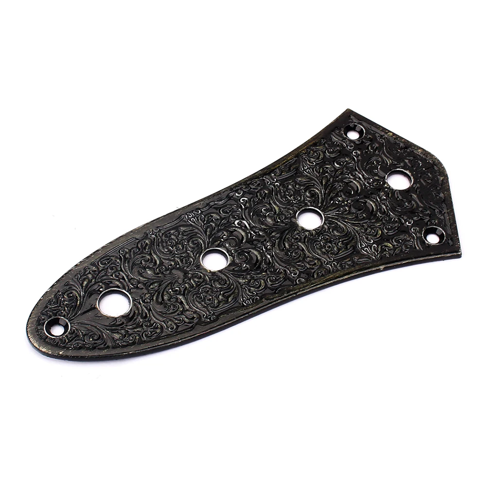 

Zinc Alloy Control Plate For Electric Bass Guitar 4-Hole Replacement Fits Vintage Chrome Steel Plate Black