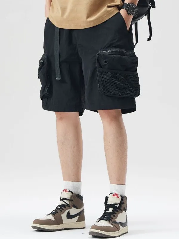 

Мужские летние шорты свободного кроя для пляжа, повседневные, прямые, с большими карманами, модные, в стиле рабочей одежды, от бренда Qui Dry Beach, модель Five Parts Large