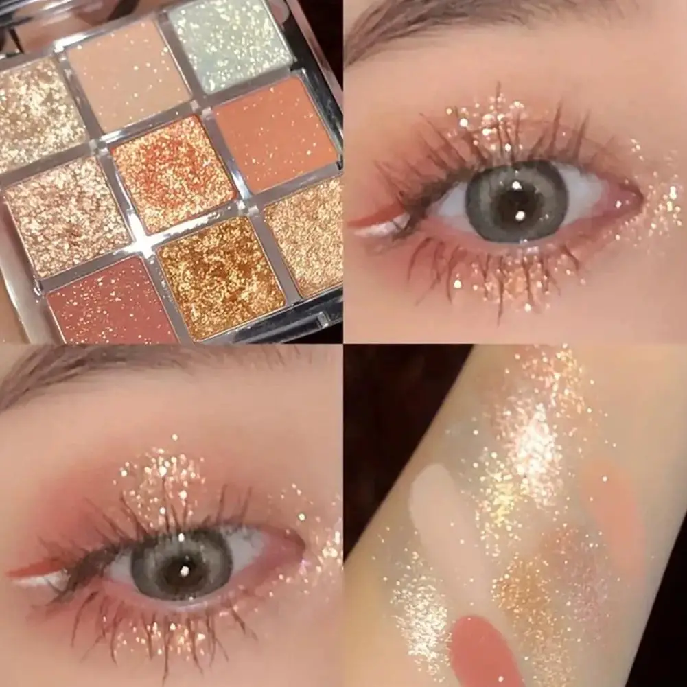 9 Colors Eyeshadow Palette Matte Shimmer Glitter Eye Makeup DIY Punk Smokey Black Grey Eye Shadow Smoky Rose Pink Eyeshadow view 3