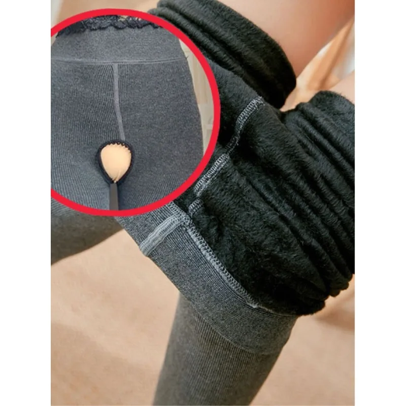 المرأة المفتوحة ملف القطن العمودي المشارب القطن السراويل الحرارية طماق جوارب طويلة ملابس نسائية الخريف والشتاء طماق