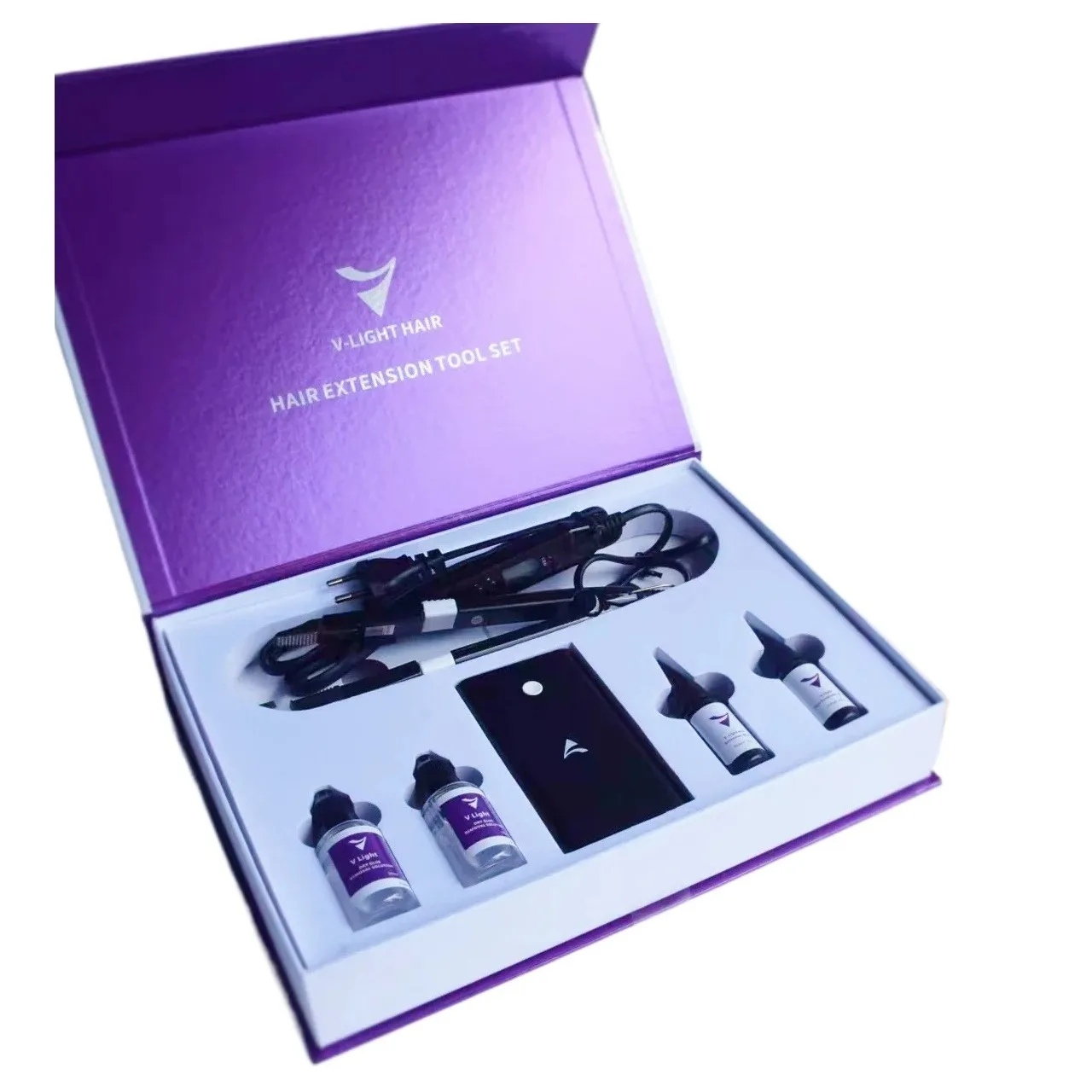 Original V-Light Technology Hair Extension Machine Wig Installation Kit Set Tools Kit Set With V Light Hair Extension Glue/ Hots