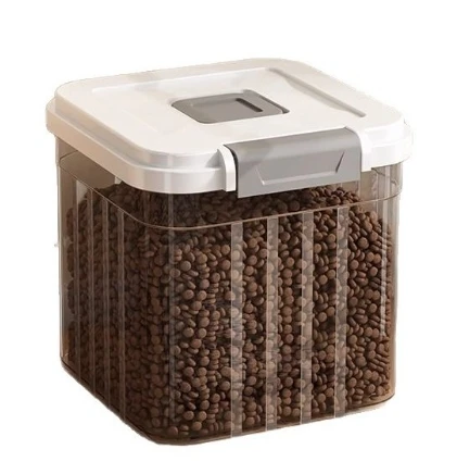 

Cat Food Storage Bucket Dog Food Bucket Large Capacity 10L 20L White Moisture-proof Double Sealed Household Food