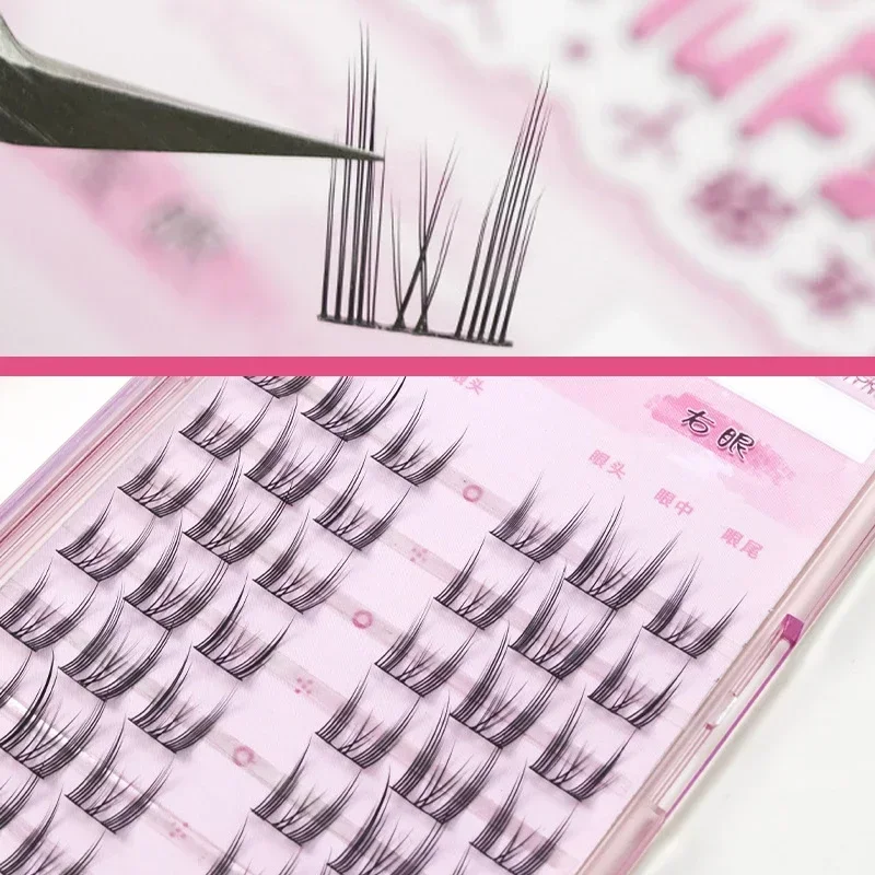 8 Rijen Cat Eye Valse Wimpers Pluizige Natuurlijke Manga Nerts Nepwimpers Handgemaakte Individuele Nepwimpers Make-Up Wimper Extensie