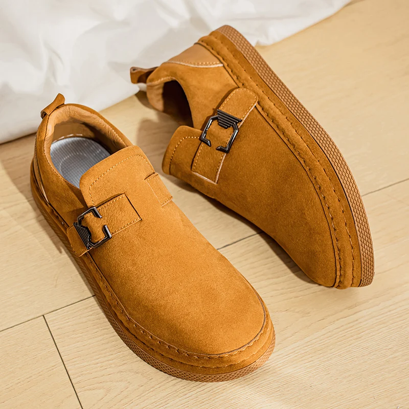 خريف جديد الكاكي أحذية رجالي عادية مريحة المنخفضة قطع الجلد المدبوغ المتسكعون رجل أحذية تزلج جولة رئيس منصة أحذية مصممين للرجل #1