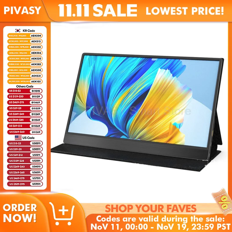 15.6 インチポータブルモニター画面を拡大 IPS ワイヤー接続電話コンピュータ PS ゲーム高解像度幅広い互換性