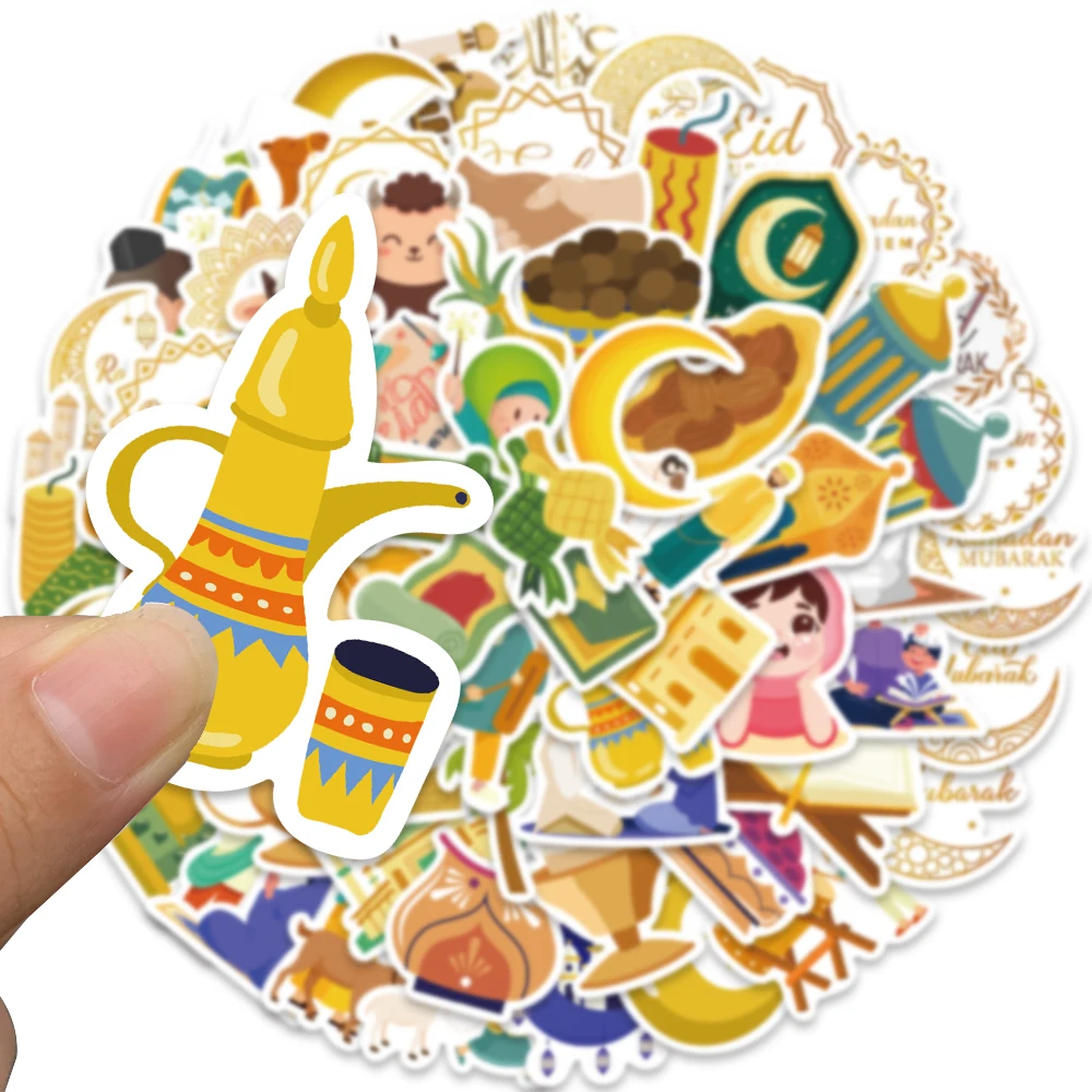70pcs Eid Mubarak Sticker For Diary Phone Luggage Fridge Closet Wallet Backpack Decal Decoration Sticker Holiday Gift