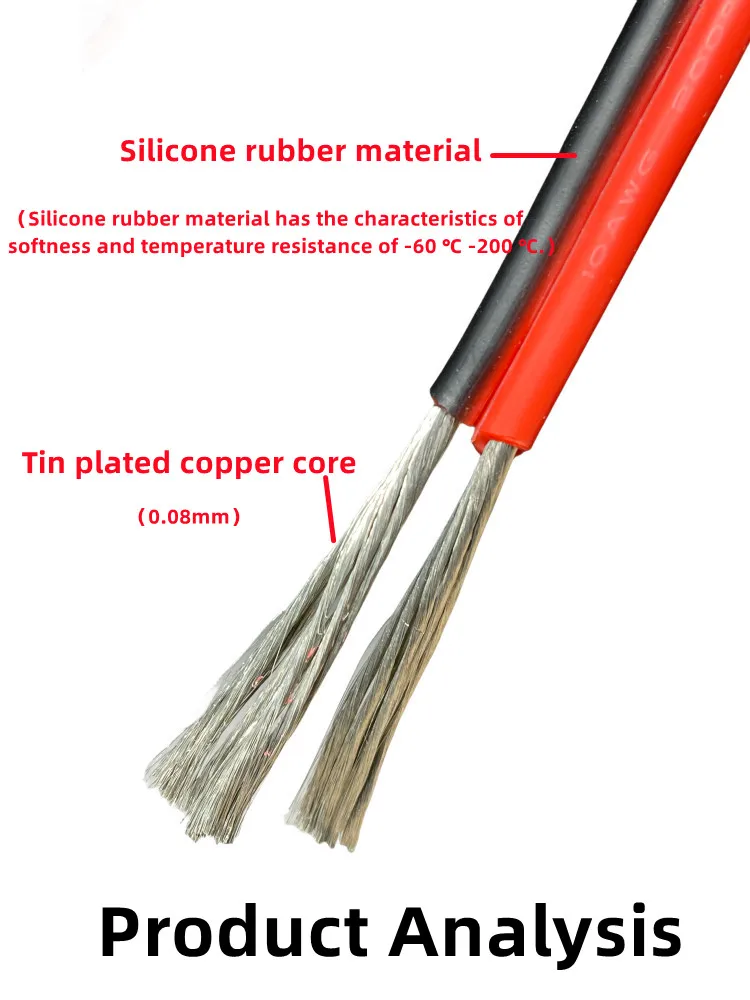 Imagem -03 - Fio de Cobre Cabo de Borracha de Silicone Macio 30 28 26 24 22 20 18 16 14 12 10 Awg Pinos 50 m 200m