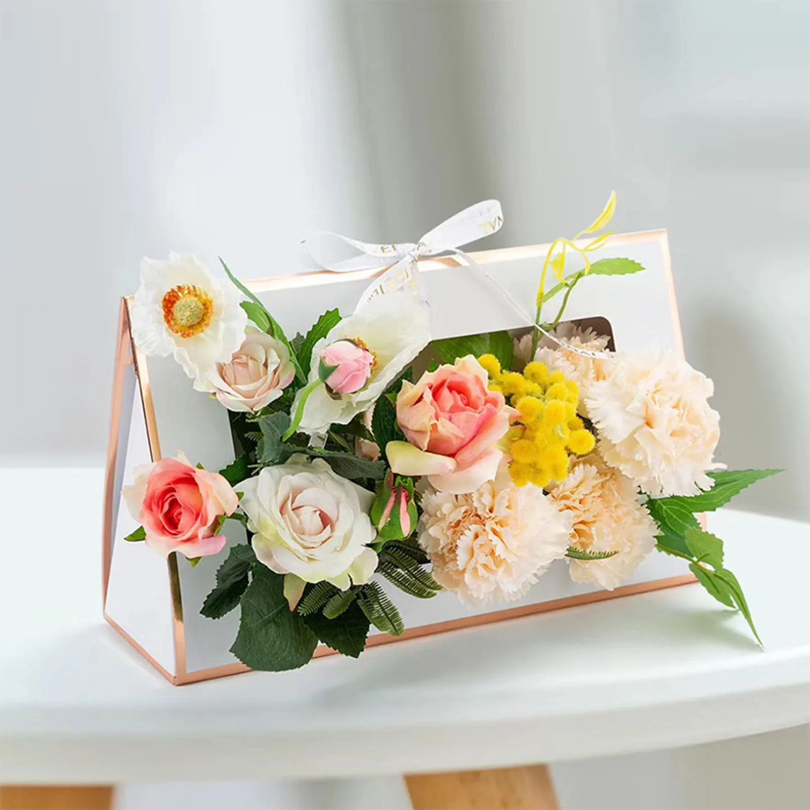 Flower Box Gift Paper Bags Folding Flower Basket Wedding Flower Bags for Wedding Anniversary  Day