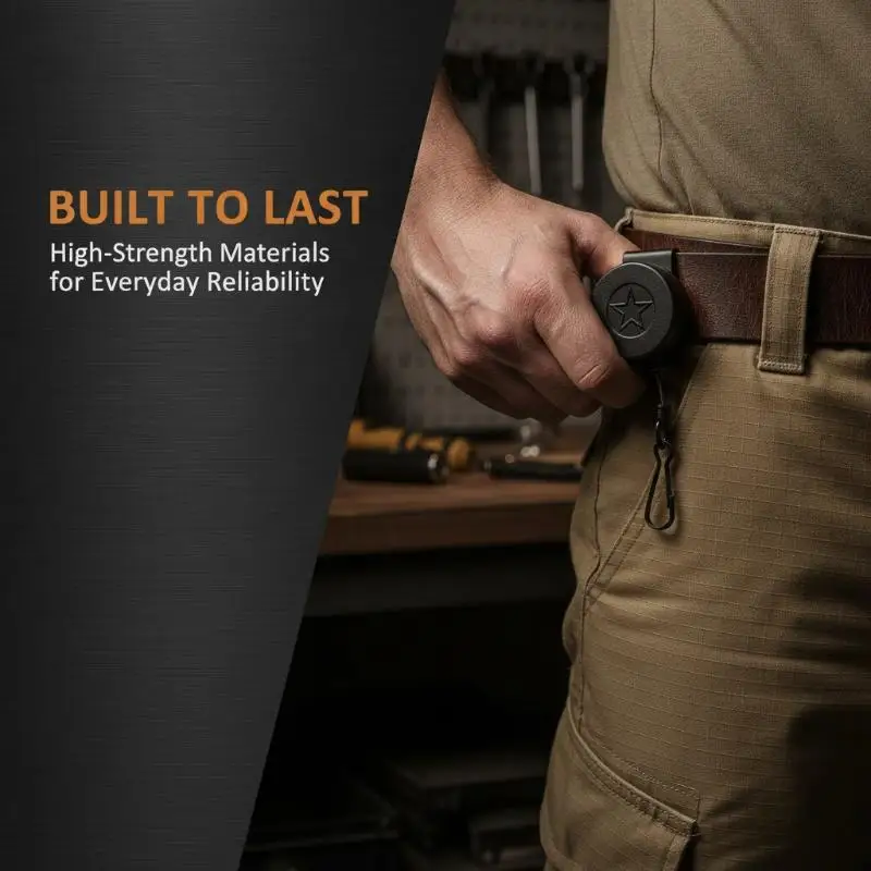 Anti Loss Retractable Easy Pull Keychain With Belt Clip Steel Wire Rope High Rebound Elastic Keyring