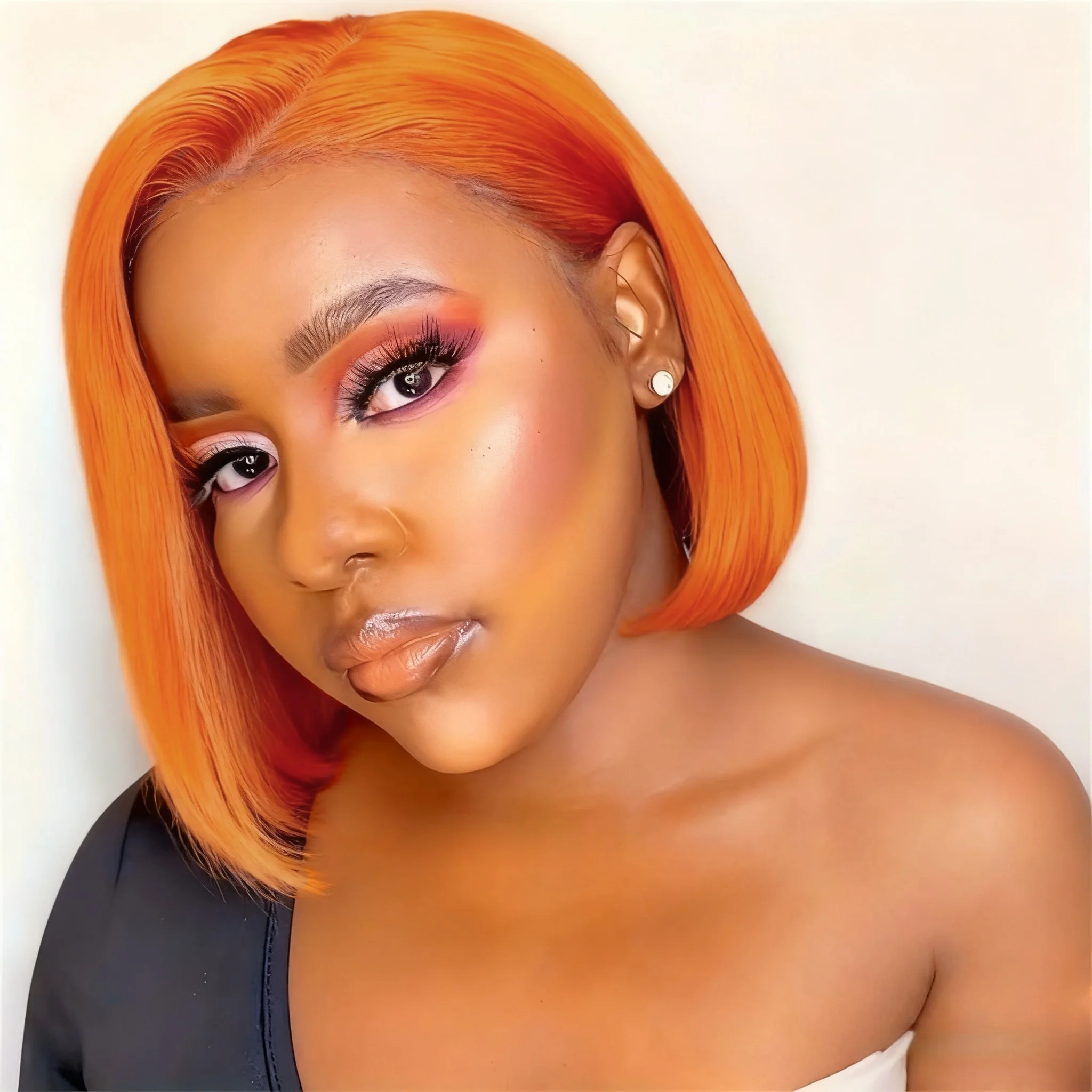 12 بوصة مستقيم بوب شعر مستعار شعر الإنسان الدانتيل شعر مستعار أمامي 180% الكثافة شعري قبل قطعها للنساء كل يوم