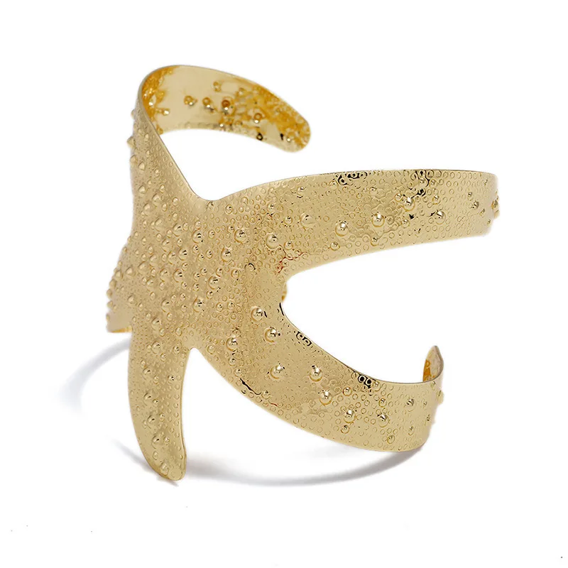 New niche design with a minimalist and fashionable starfish design for women\'s open-end bracelet