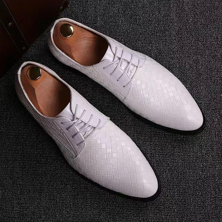 Wedding Leather Business Shoes For Men Mens Formal Shoes White Leather Oxford Shoes For Men Dress Shoes