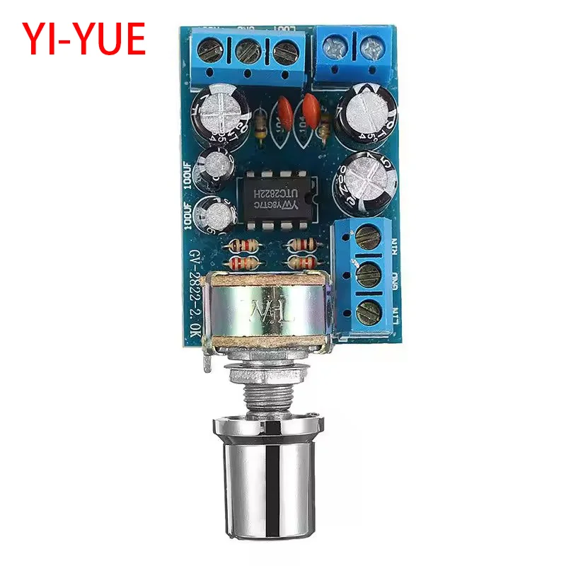 TDA2822 TDA2822M Mini 2,0 canales 2x1W placa amplificadora de potencia de Audio estéreo DC 5V 12V módulo potenciómetro de Control de volumen de coche