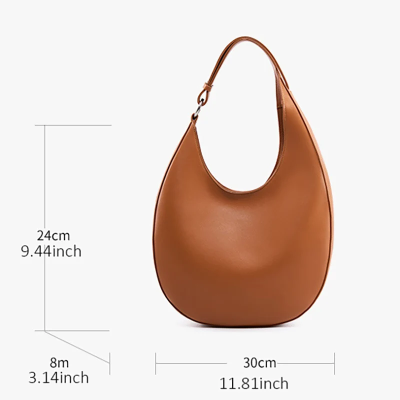 VM FASHION KISS Women's Luxury design Half Moon bags Top Handle Bag Genuine leather Shoulder Underarm bag handbag 2024 hobo bags