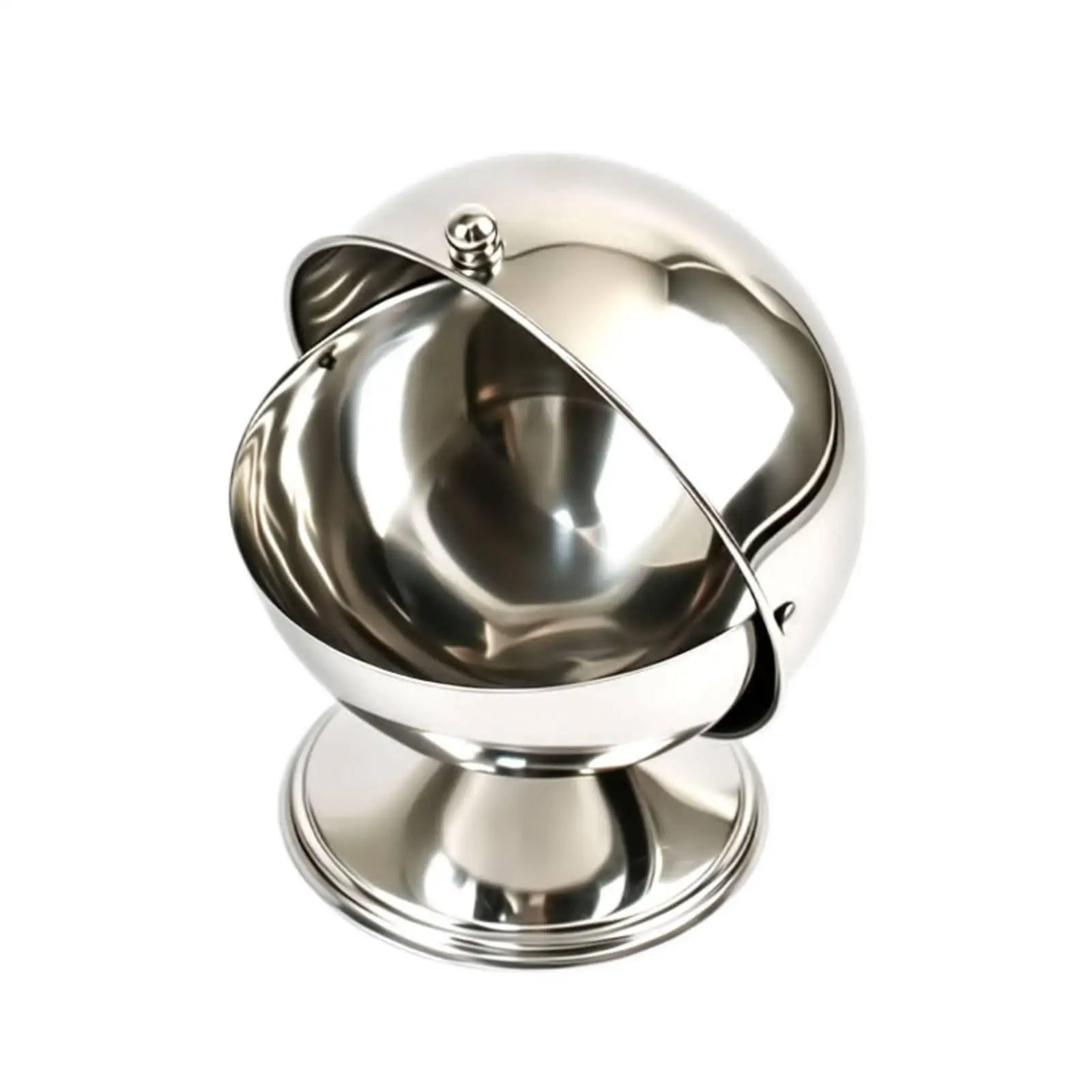 Stylish Kitchen Sugar Container with Sleek Polished Finish Flip Lid Bowl for Countertop or Table Use
