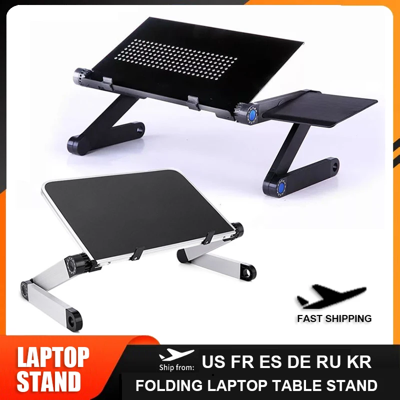 Portable Adjustable Folding Computer Desk Laptop Stand for TV bed PC Laptop Table Stand Multifunctional Aluminum Alloy Lapdesk