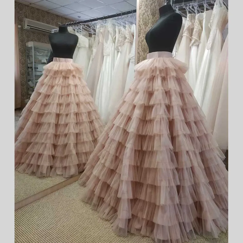 

Bridal Skirt Party Tulle Skirt Wedding Bridesmaid Tulle Skirts Full Length Soft Tulle Long Skirt Petticoat for Photoshoot Custom