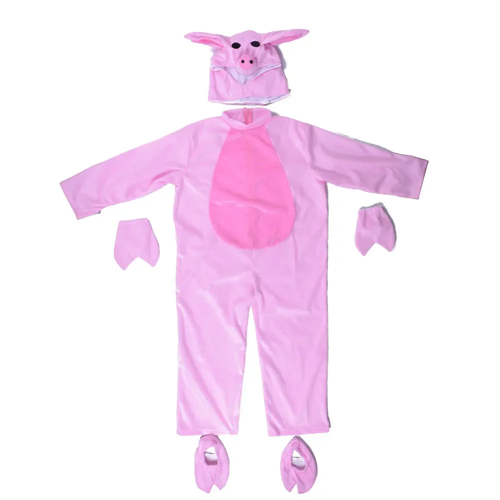 Pink Pig Cosplay Costumes Sets for Family Parents Kids Party Clothing Halloween Animals Pig Peggy Cos Fancy Wear Stage Clohtes