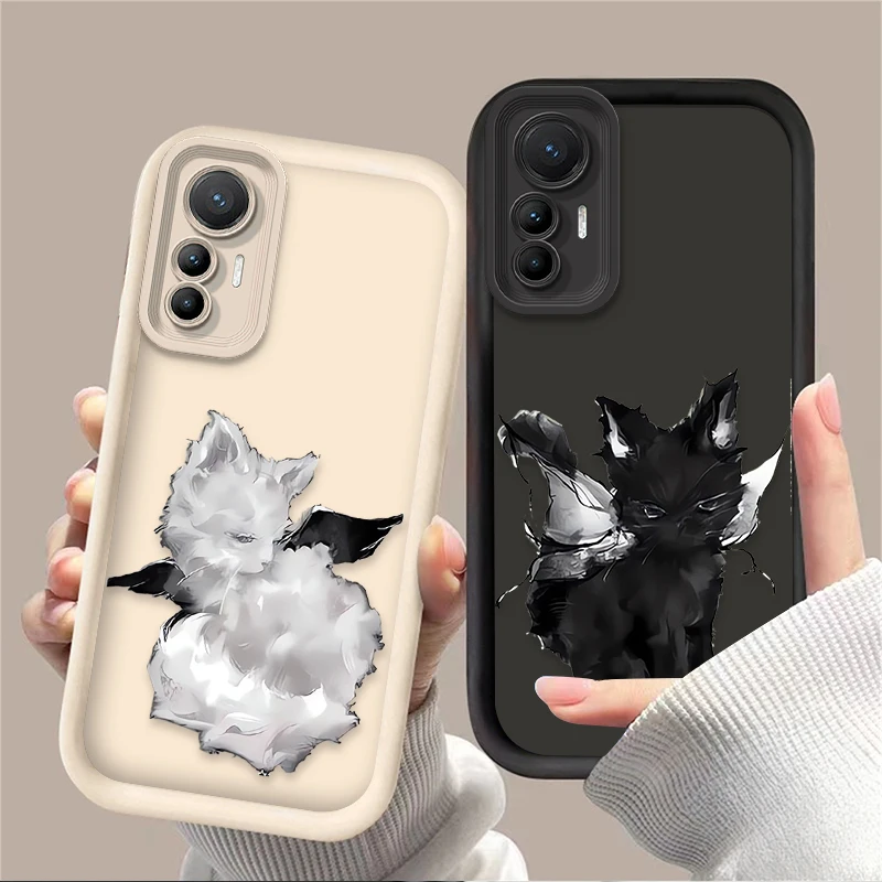 حافظة طباعة على شكل زهرة حبر لهاتف Xiaomi Mi 15 Ultra 14 13 12 12S 12X 11 Lite 5G NE 13T 12T 11T 14T Pro غطاء كامل مقاوم للصدمات