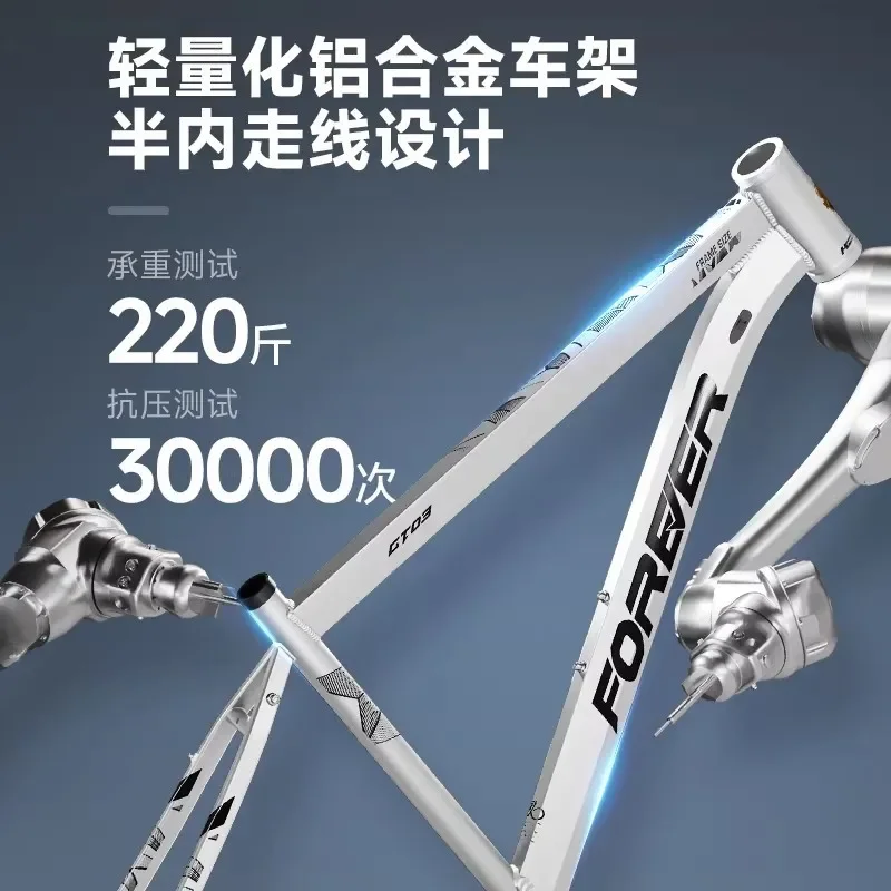 Permanent Aluminum Mountain Bike Variable Speed Shock Absorption Road Racing Bicycle for Adult Teen Student Male Female